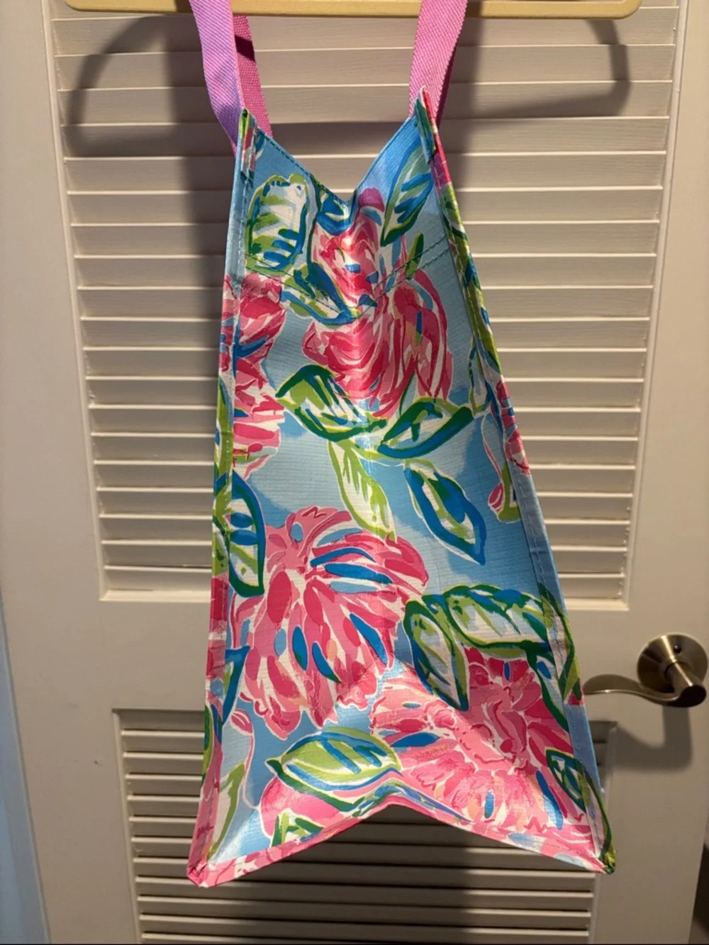 Lilly Pulitzer Pink Floral Reusable Market Tote - Picture 5 of 7